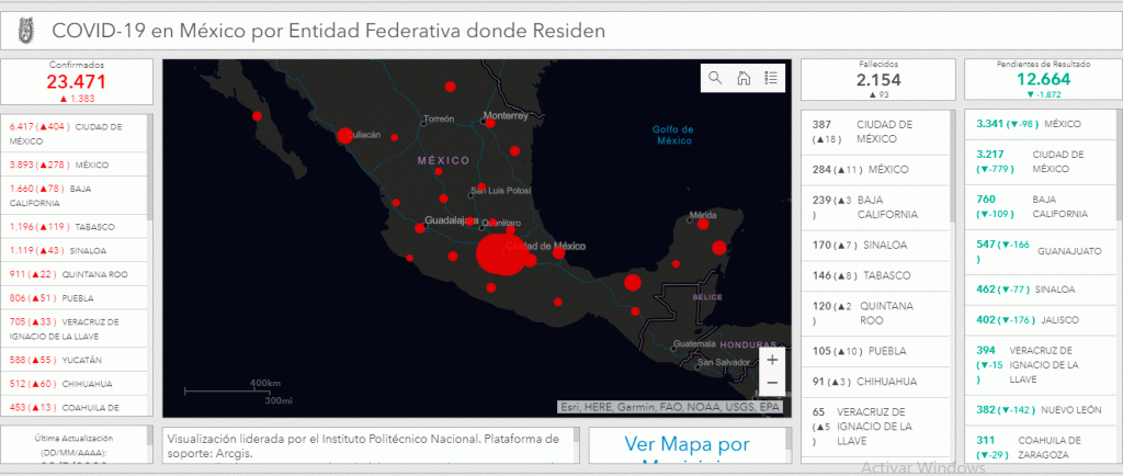 IPN presenta mapa interactivo sobre datos de COVID-19