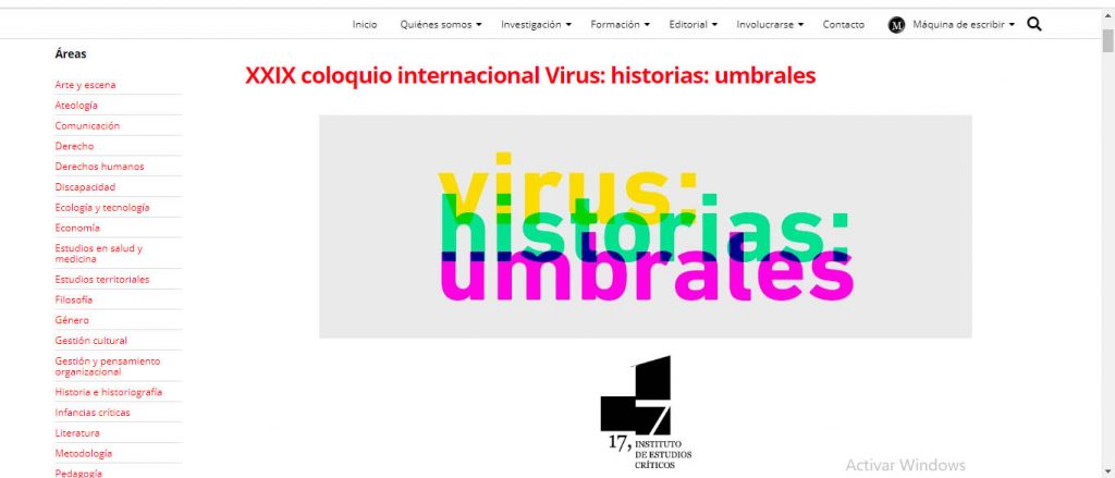 Organizan Coloquio Internacional “Virus: historias: umbrales”