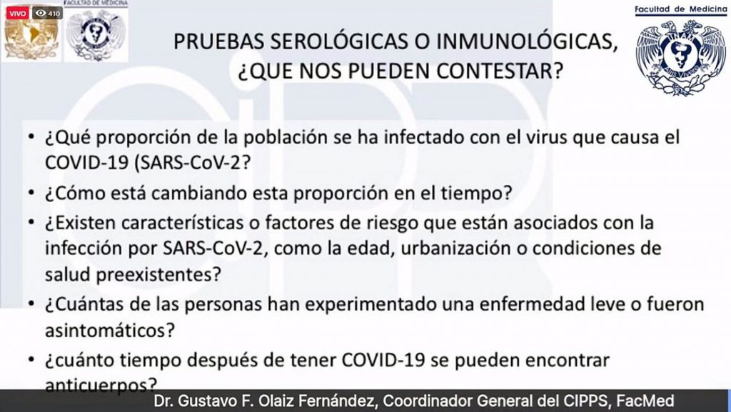 UNAM asegura que 90 por ciento es susceptible a SARS-COV-2