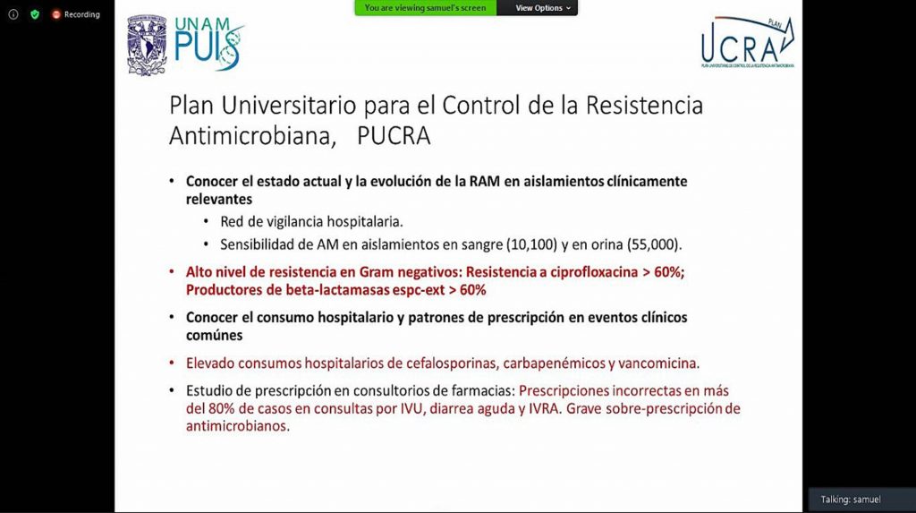 Cuenta la UNAM con plan para control de la resistencia antimicrobiana