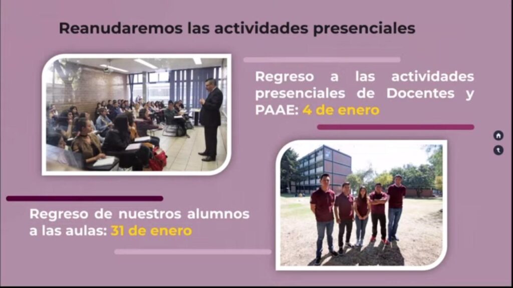 Anuncia IPN regreso a actividades presenciales 