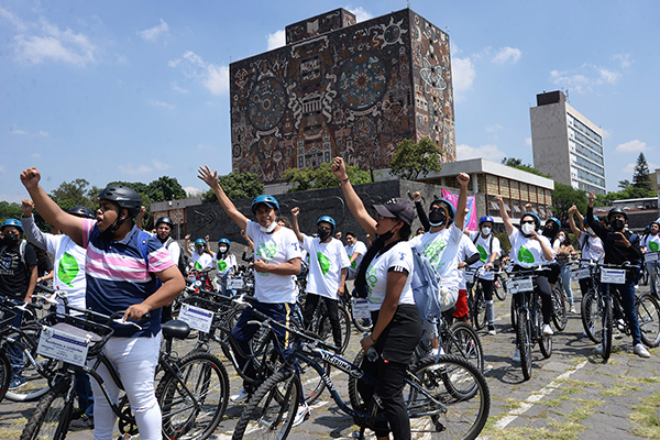Celebró la UNAM Día de la Bicicleta con rodada 