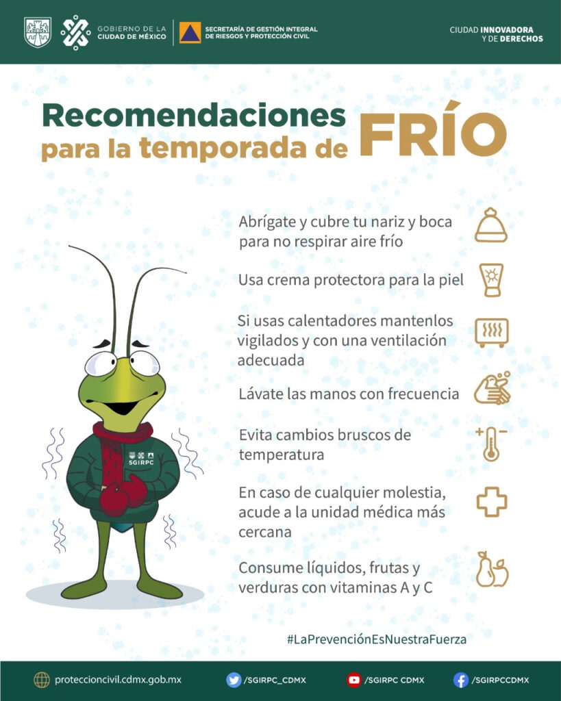 Emite SGIRPC recomendaciones ante bajas temperaturas