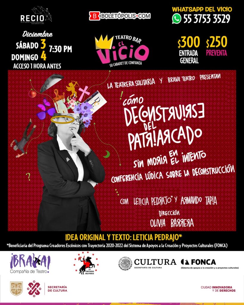Planea tu agenda: Cartelera El Vicio Teatro Bar