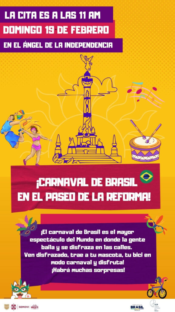 Carnaval de Brasil en el paseo “Muévete en Bici”