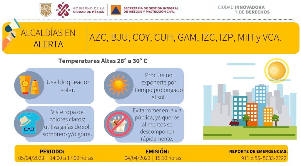 Se activa alerta amarilla por  temperaturas altas