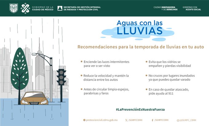 Se activa alerta naranja por lluvias fuertes en CDMX