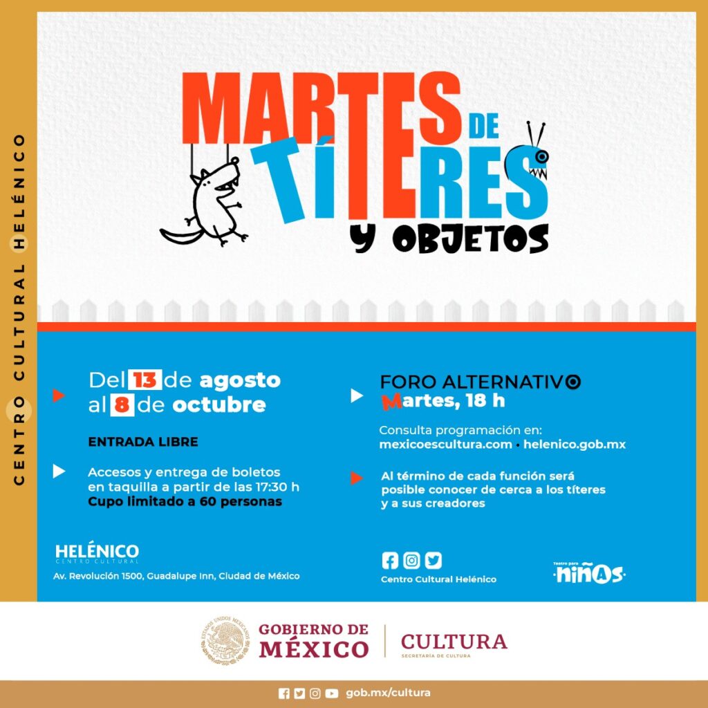 Regresa el ciclo: Martes de títeres y objetos- 2024