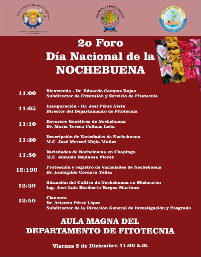 Chapingo presentará 2° Foro  sobre flor de nochebuena 