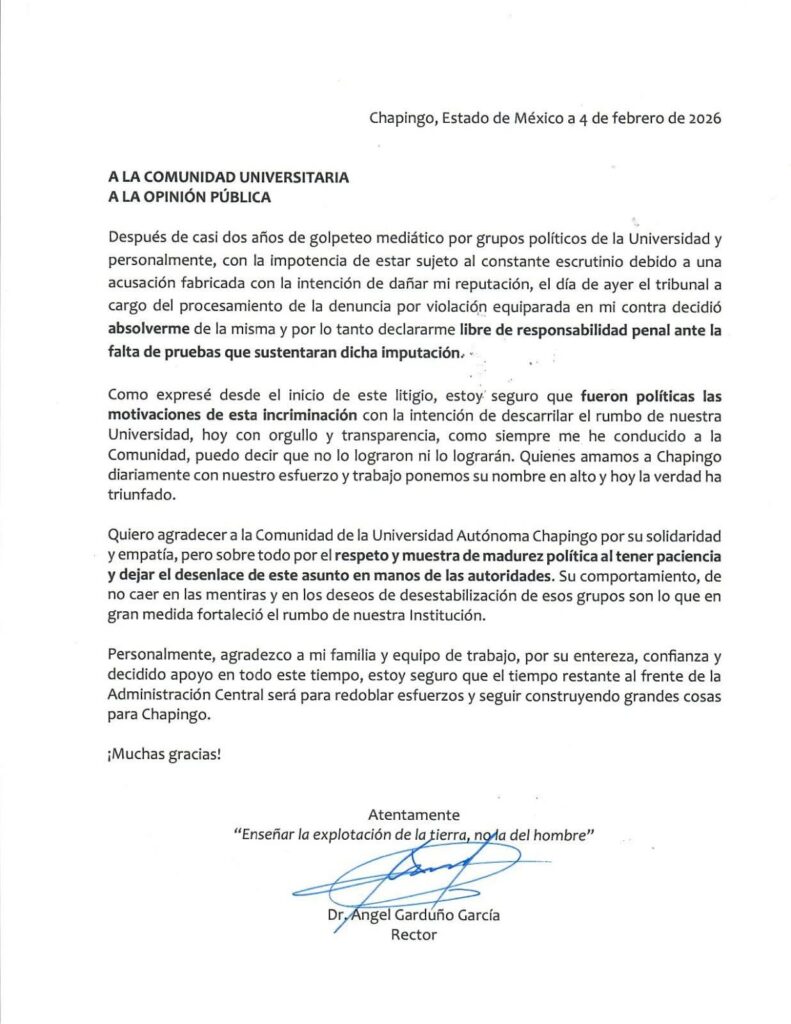 Ante falta de pruebas absuelven a Rector de la UACh