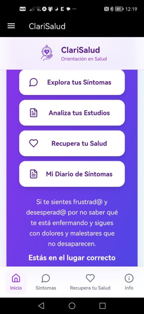 ClariSalud: app gratuita que ayuda a entender síntomas 