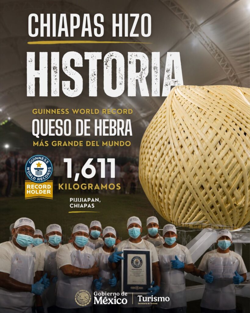 Guinness a bola de queso de hebra más grande  