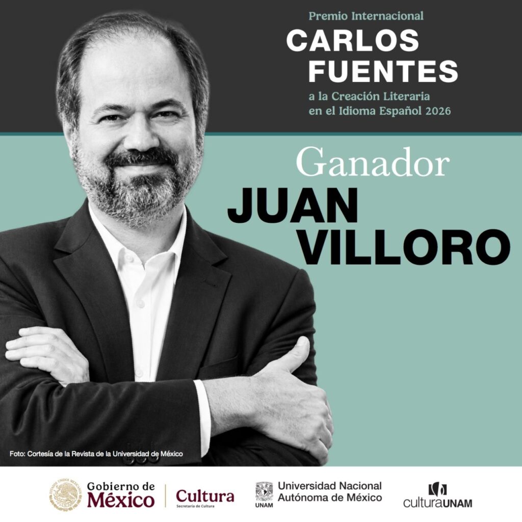Juan Villoro obtiene Premio Internacional Carlos Fuentes