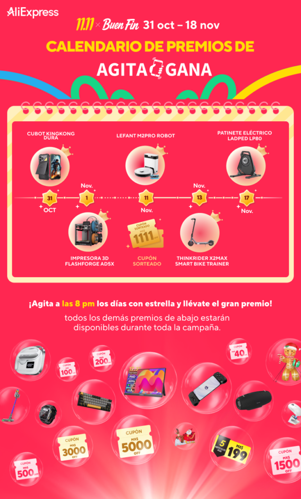 El 11.11 de AliExpress comienza antes a las 8 p. m.
